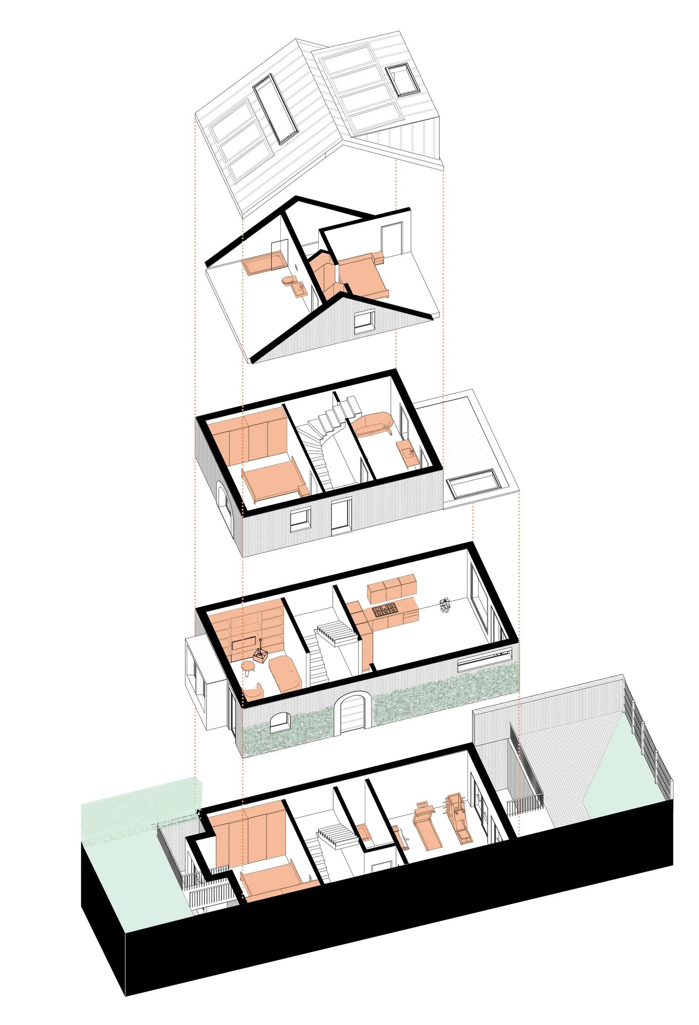 RISE-Design-Studio-Architects-Red-Arches-House-Backland-Development-3AF-05-Axo-1