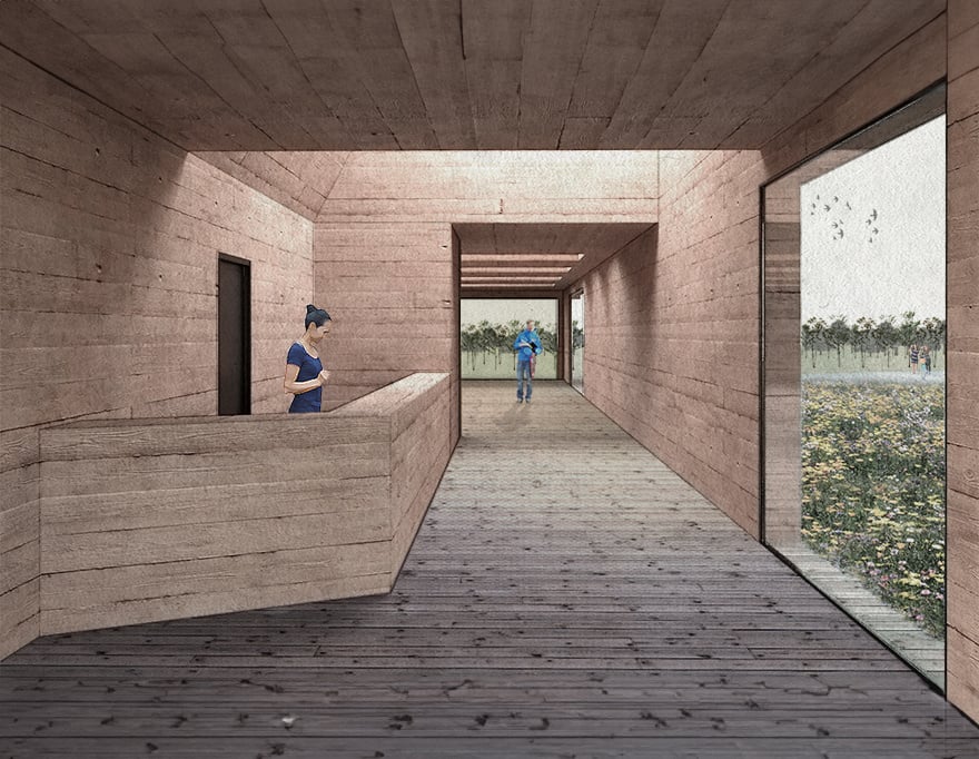 RISE-Design-Studio-Architects-Visitor-Hub-Langley-Vale-Woodland-Trust-3AF-03-Reception-View