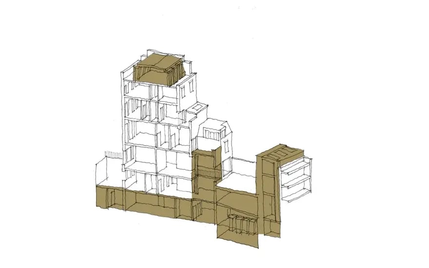RISE-Design-Studio-Prime-Rose-House-Primrose-Hill-Renovation-Rear-Sketch-1