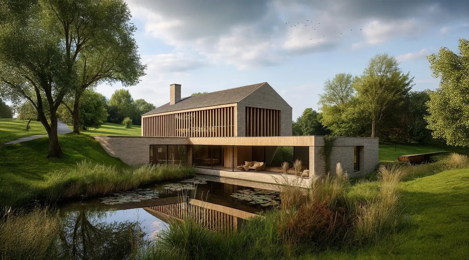 Low-energy countryside home designed with sustainable architecture by RISE Design Studio Low-energy countryside home designed with sustainable architecture by RISE Design Studio