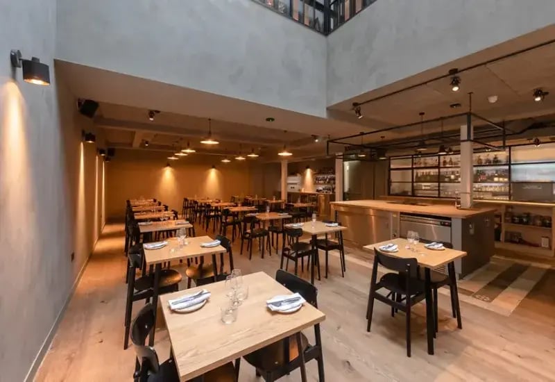 Sustainable restaurant interior designed by RISE Design Studio hospitality architects