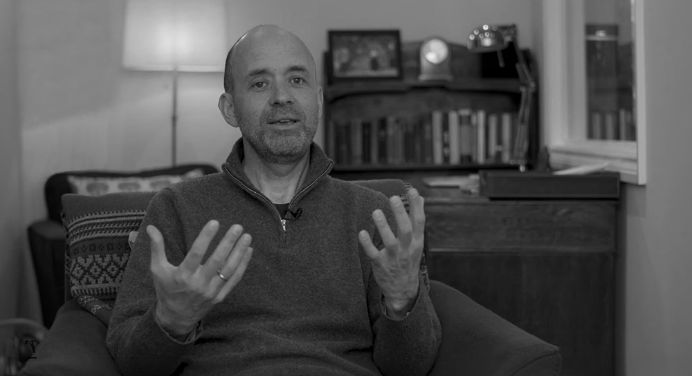 Homeowner James Hobby speaking about his experience of a home collapse during renovation works and the cost of inadequate insurance cover. Still from a short film produced by Renovation Underwriting.