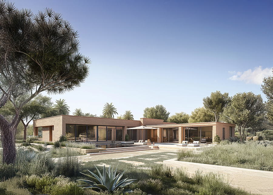 Modern sustainable villa in Spain designed by RISE Design Studio, featuring low-energy architecture, passive design strategies, natural materials, and seamless integration with the Mediterranean landscape for a future-focused, climate-responsive new build home.