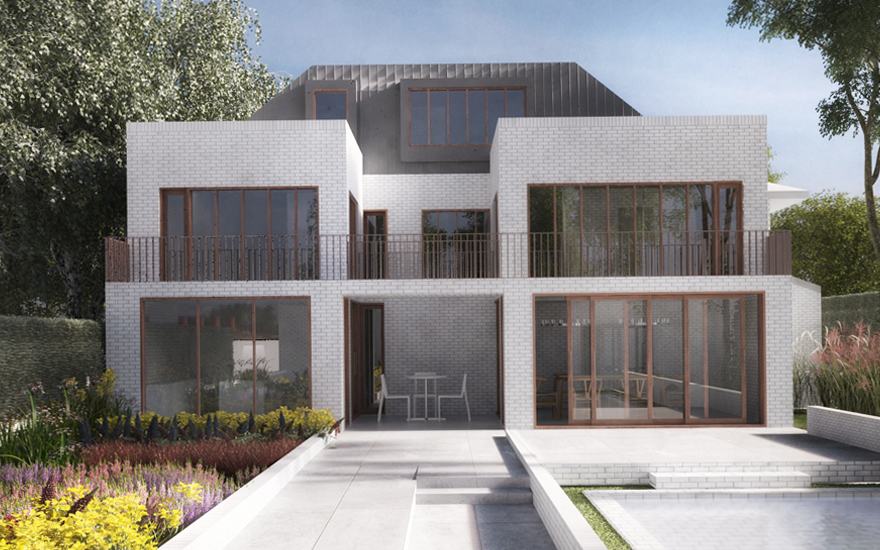 A large grey brick house in The Avenue, West London designed by leading architects